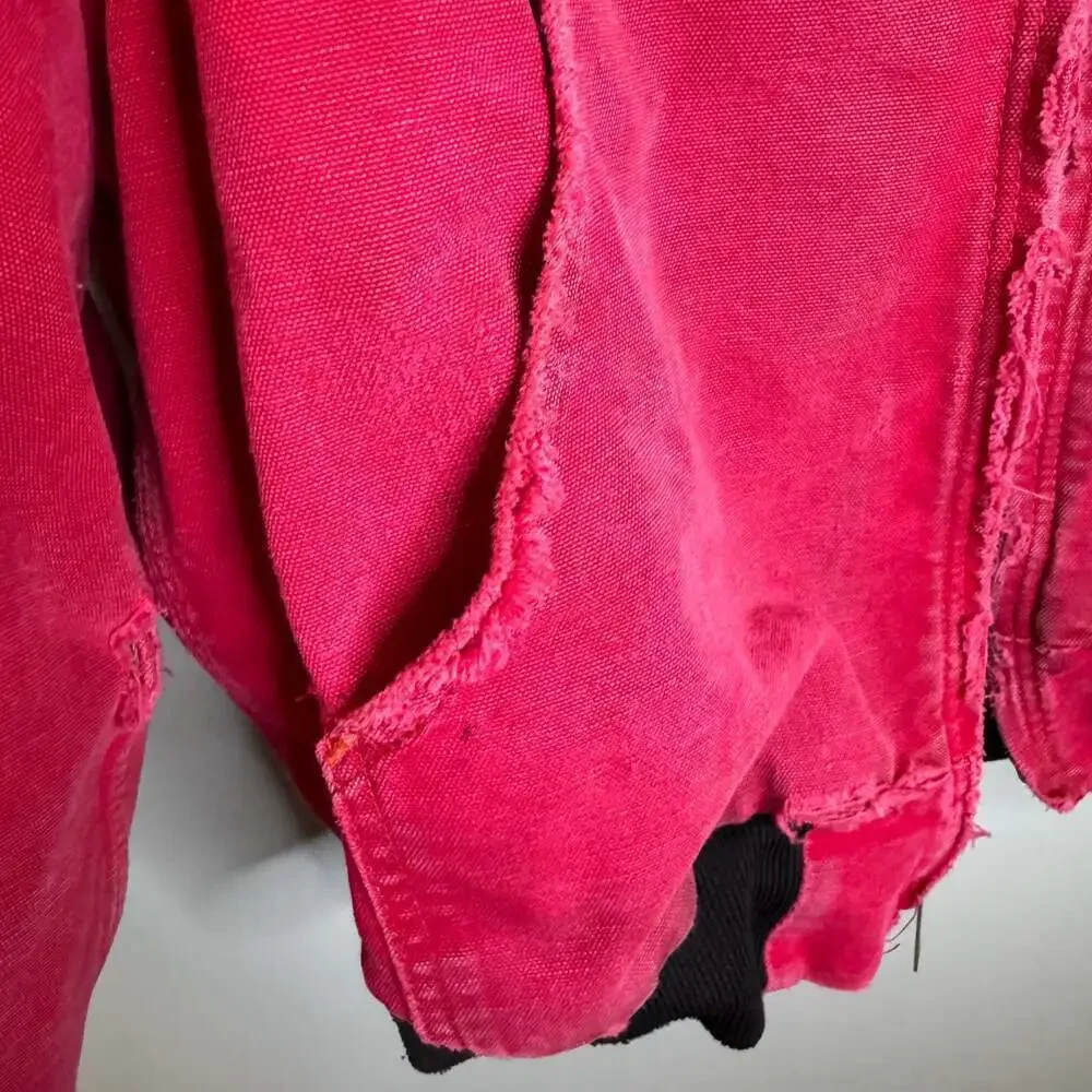 Vintage Y2K Carhartt red active hooded work wear jacket